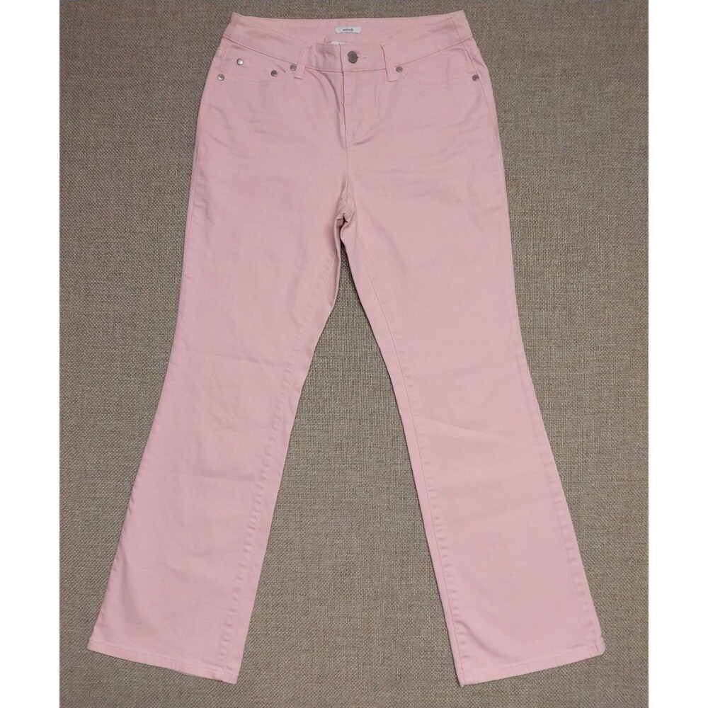 Liz & Co Baby Pink  Womens Stretch Cotton Textured Jeans 5 Pockets Petite Size 4